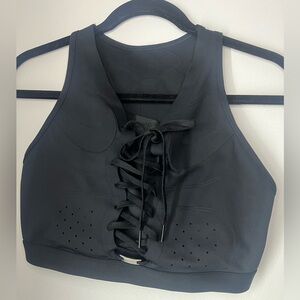 Nike Black Dri-FIT Swoosh Air Force 1 Medium Support Laced Sports Bra